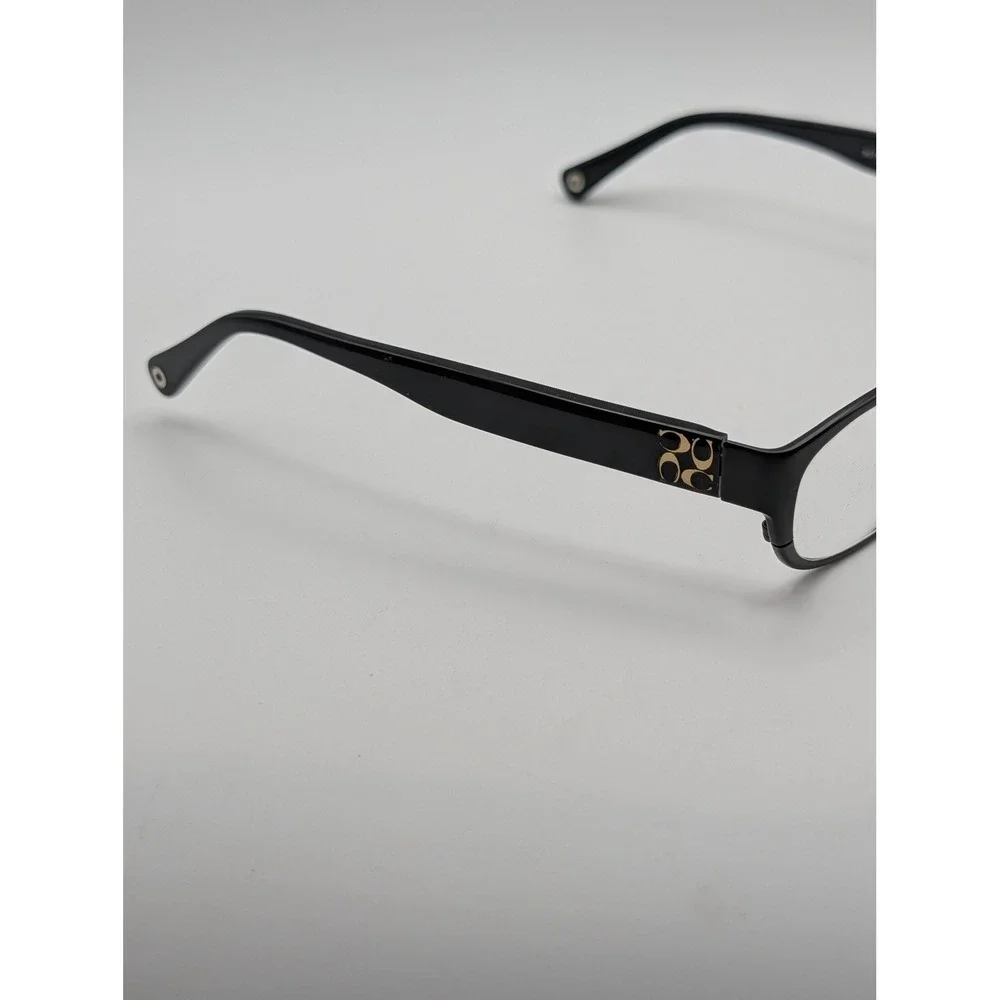 Coach HC 5029 Ashby Eyeglasses Satin Black Gold Signature C Logo Oval Frames